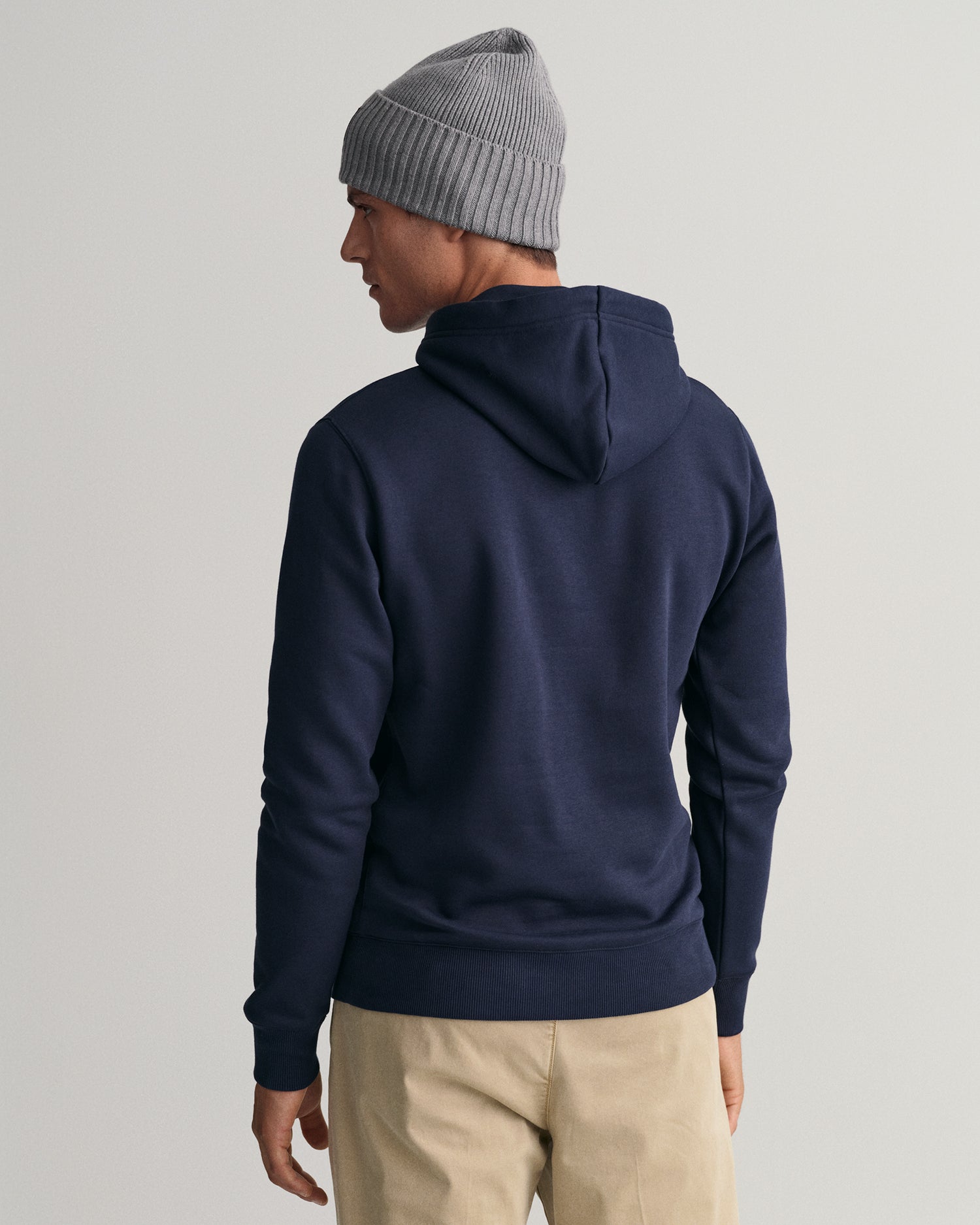 Gant Men Blue Printed Hooded Sweatshirt