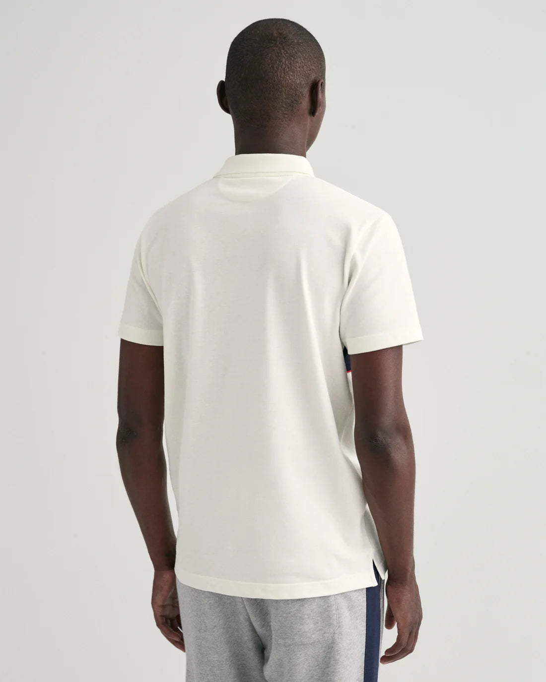 Gant Men White Printed Polo Neck Short Sleeves T-shirt