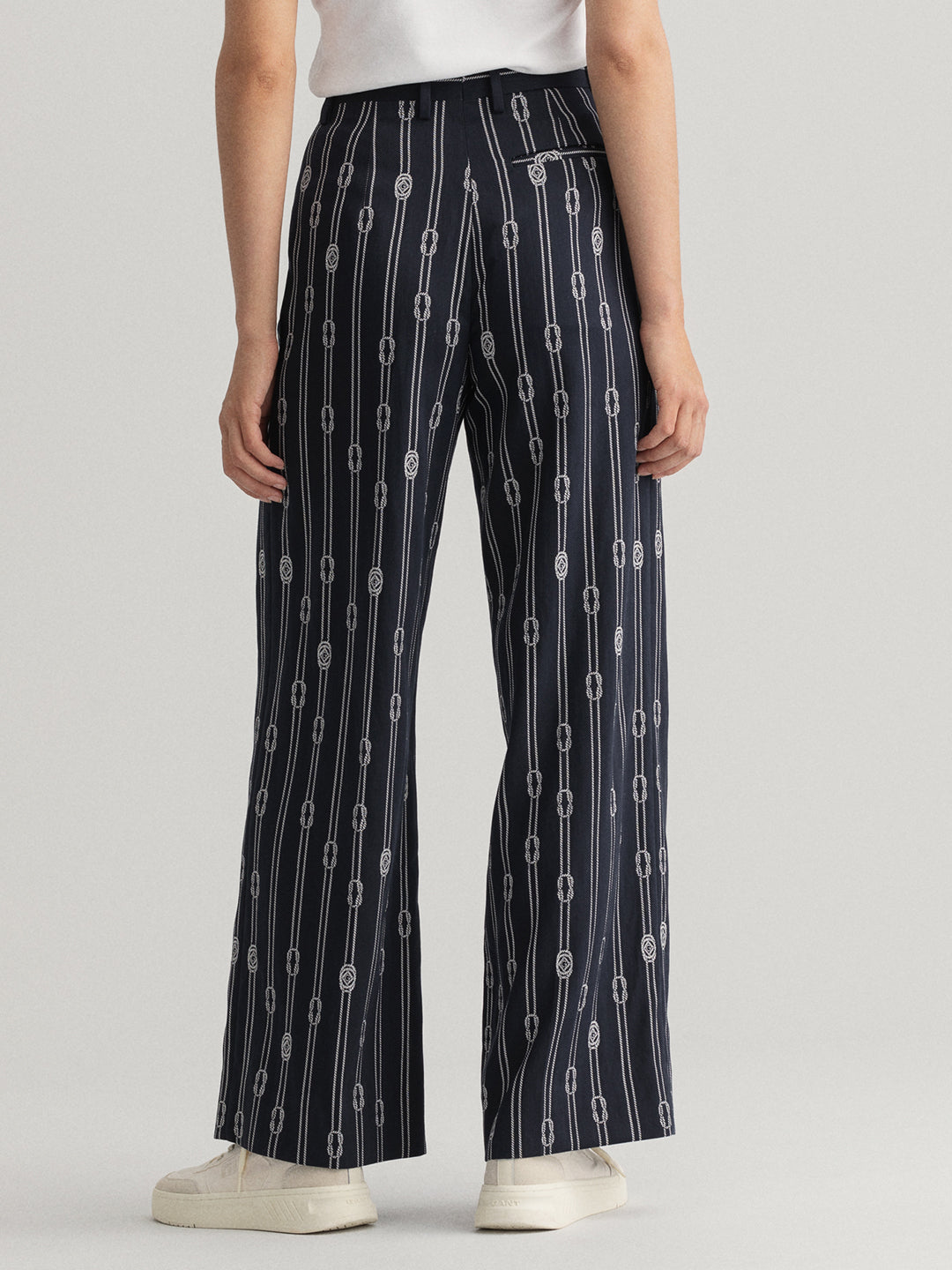 Gant Women Blue Regular Fit Printed Trousers