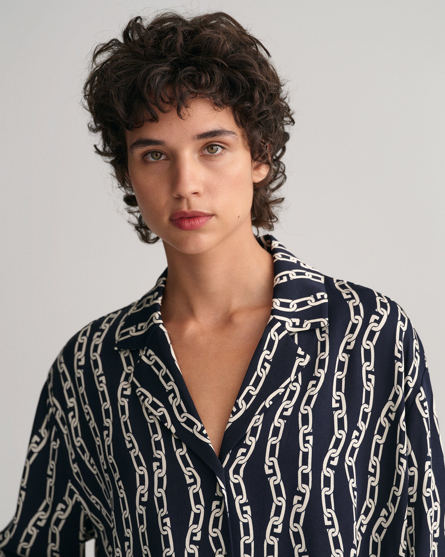 Gant Relaxed Abstract Printed Cuban Collar Casual Shirt