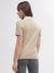 Gant Women Brown Solid Round Neck Short Sleeves T-shirt