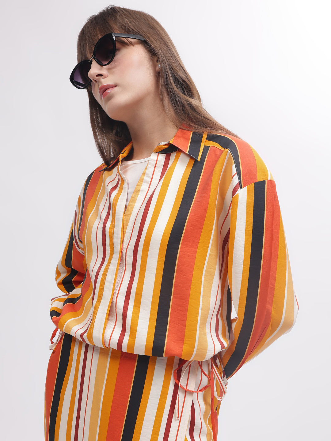 Gant Women Multi Striped Full Sleeves Shirt