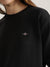 Gant Women Black Solid Round Neck Full Sleeves Sweatshirt