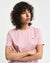 Gant Women Pink Solid Round Neck Short Sleeves T-Shirt