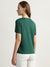 Gant Women Green Solid Round Neck Short Sleeves T-shirt