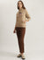 Gant Women Beige Embroidered Hooded Full Sleeves Sweatshirt