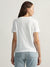 Gant Women White Solid Round Neck Short Sleeves T-shirt