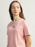 Gant Women Pink Solid Round Neck Short Sleeves T-shirt