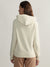 Gant Women Cream Printed Hooded Full Sleeves Pullover Style Sweatshirt