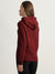 Gant Women Red Printed Hooded Full Sleeves Pullover Style Sweatshirt