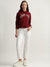 Gant Women Red Printed Hooded Full Sleeves Pullover Style Sweatshirt