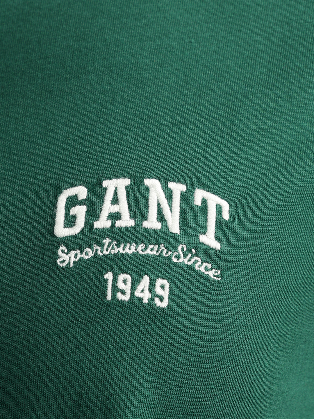 Gant Women Green Solid Round Neck Short Sleeves T-shirt