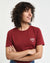 Gant Women Red Solid Round Neck Short Sleeves T-Shirt