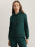 Gant Women Green Embroidered Hooded Full Sleeves Sweatshirt