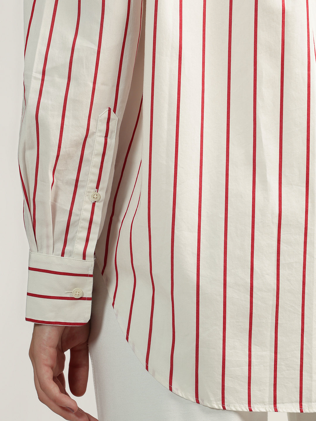 Gant Women Red Striped Spread Collar Full Sleeves Shirt