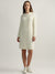 Gant Women Cream Solid Round Neck Full Sleeves Jumper Dress