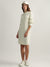 Gant Women Cream Solid Round Neck Full Sleeves Jumper Dress