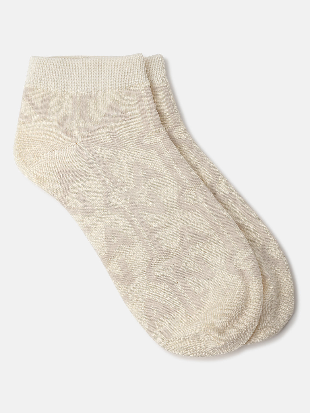 Gant Women Cream Patterned Ankle Length Socks (Pack of 1)