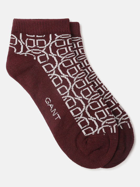 Gant Women Red Patterned Ankle Length Socks (Pack of 3)