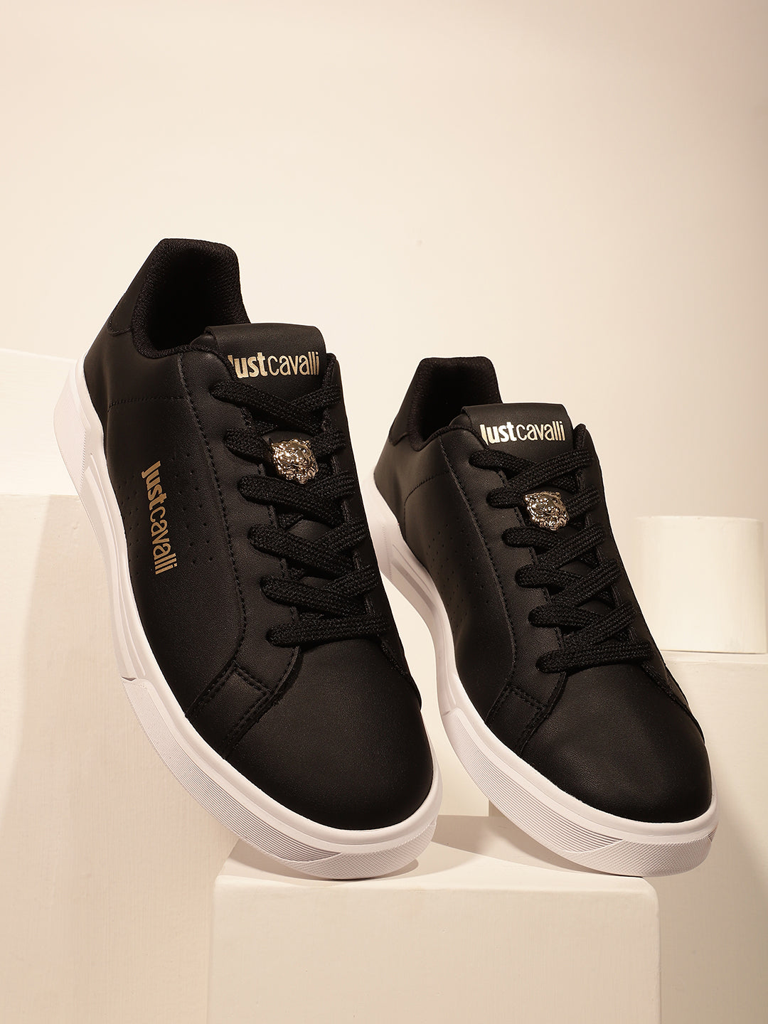 Just Cavalli Men Black Sneakers