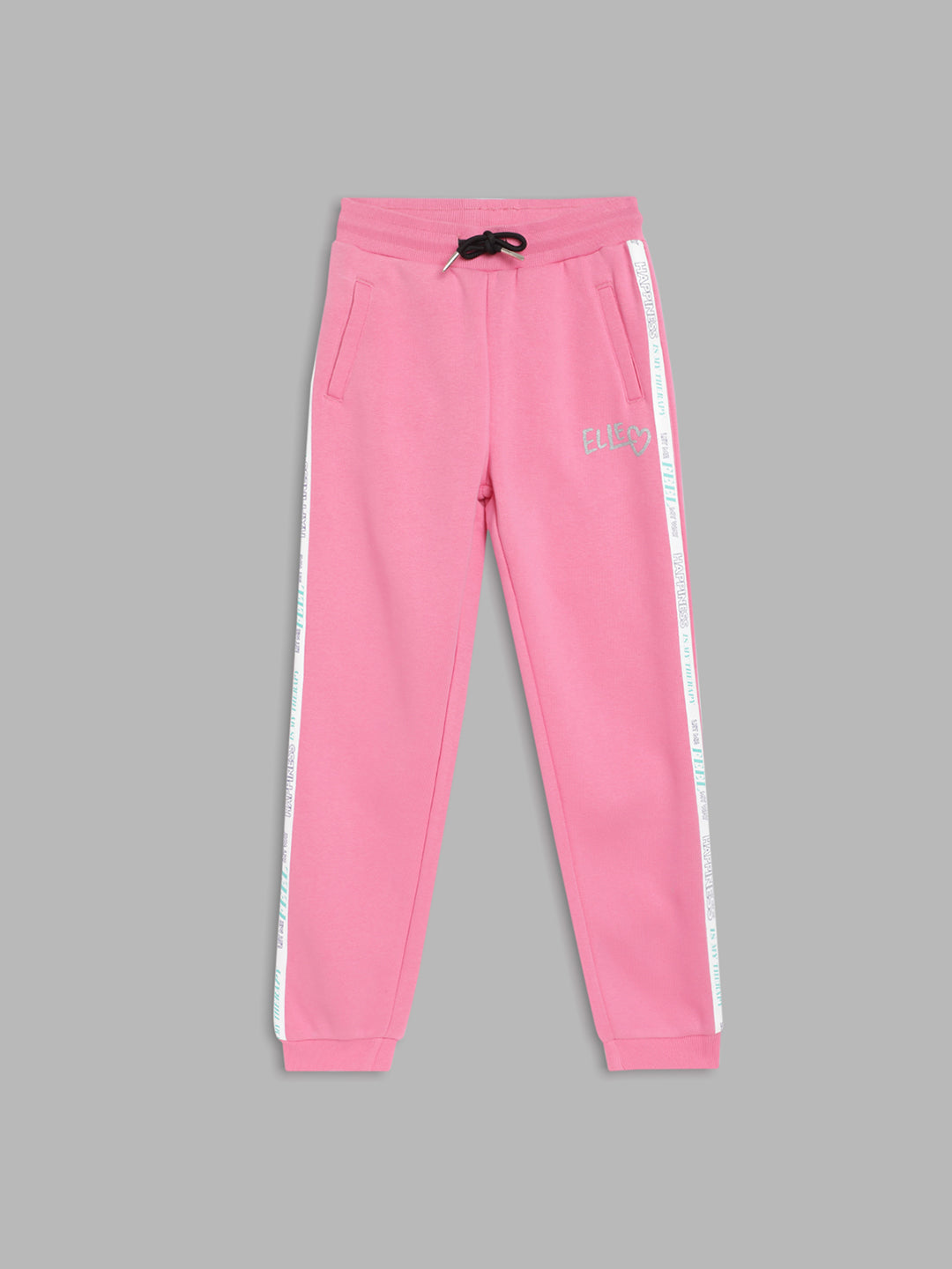 Elle Kids Girls Pink Solid Regular Fit Sweatpant
