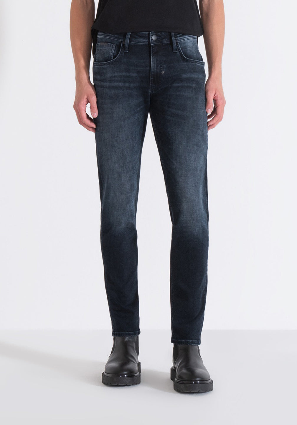 Antony Morato Men Blue Washed Comfort Tapered Fit Jeans