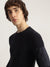 Antony Morato Men Blue Ribbed Round Neck Full Sleeves Pullover Style Sweater