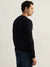 Antony Morato Men Blue Geometric Round Neck Full Sleeves Pullover Style Sweater