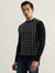 Antony Morato Men Blue Geometric Round Neck Full Sleeves Pullover Style Sweater