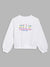 Elle Kids Girls White Solid Round Neck Sweatshirt