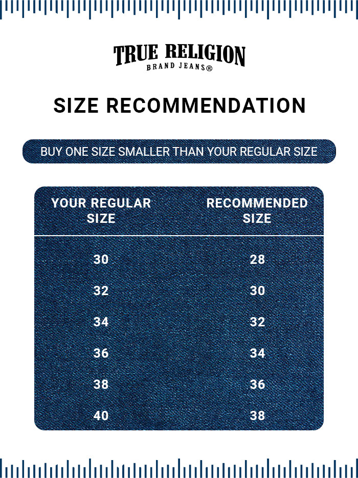 True religion sale plus size chart