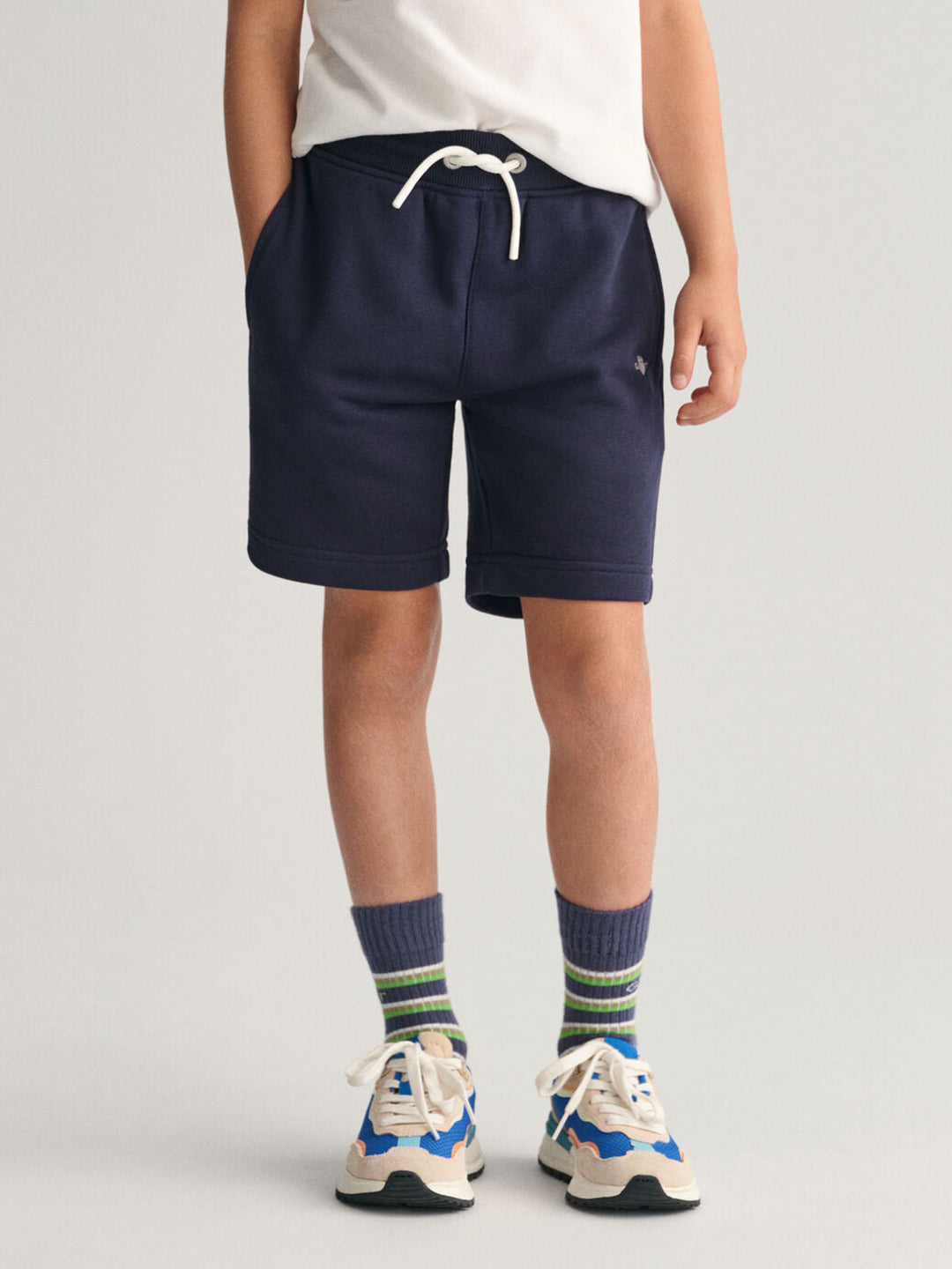 Gant Boys Navy Blue Solid Mid-rise Regular Fit Regular Shorts