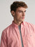 Gant Men Pink Solid Button Down Collar Short Sleeves Shirt