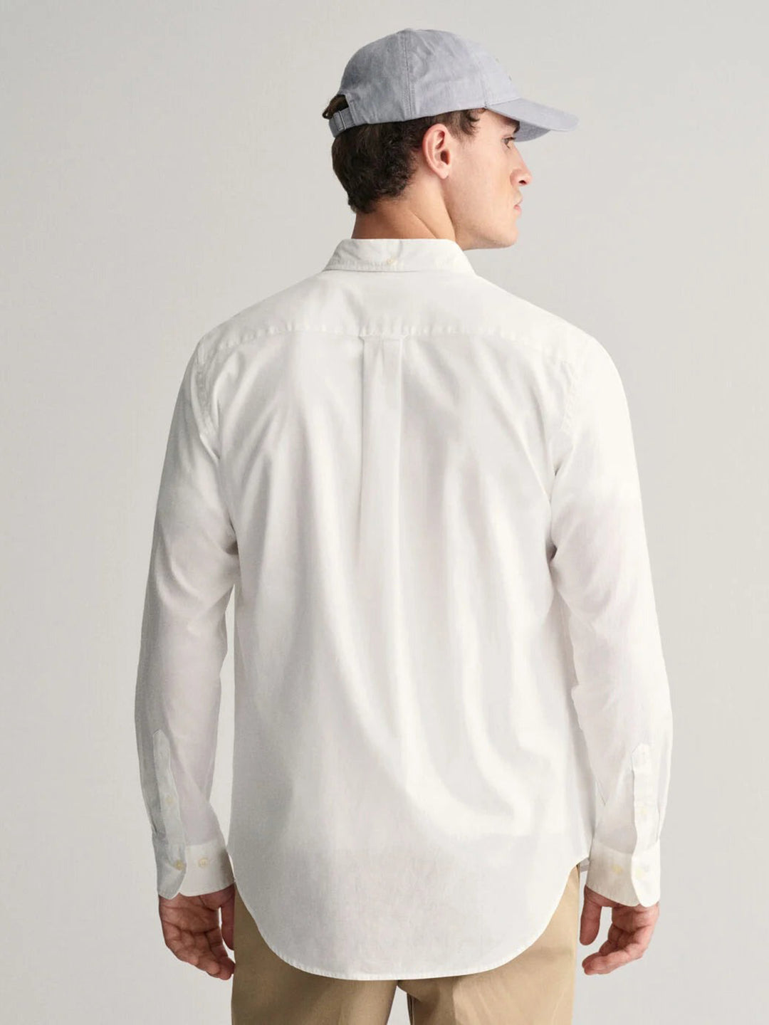 Gant Men White Solid Button Down Collar Full Sleeves Shirt