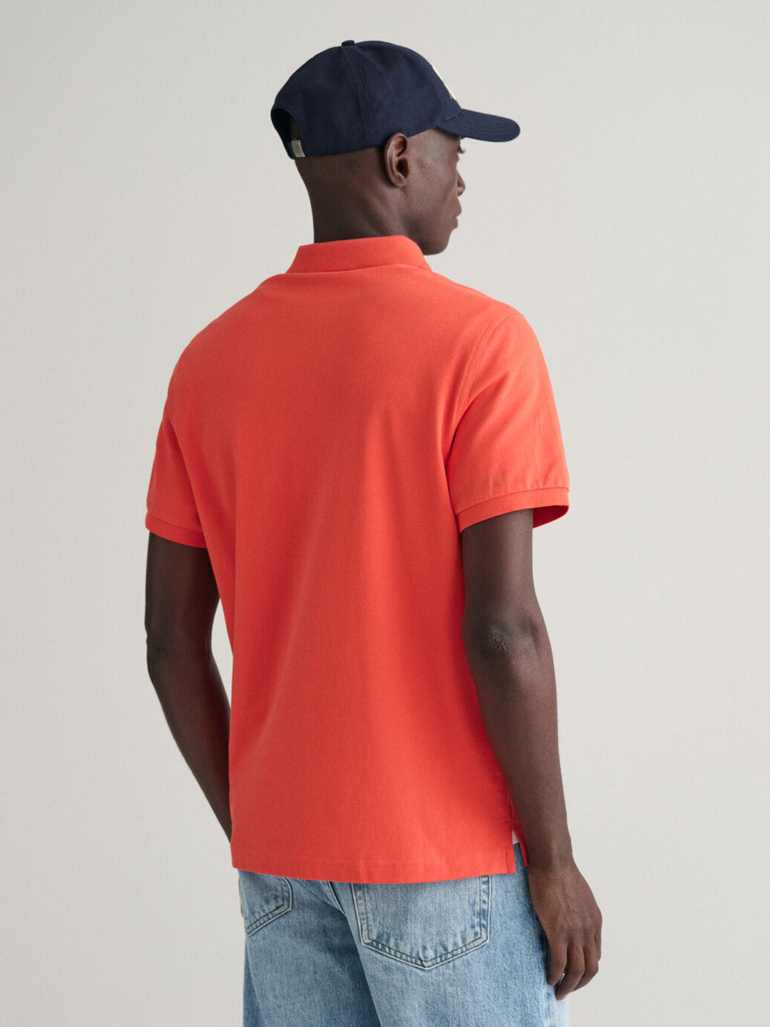 Gant Men Coral Solid Polo Collar Short Sleeves TShirt