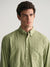 Gant Men Green Striped Button Down Collar Full Sleeves Shirt