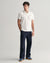 Gant Men White Solid Polo Collar Short Sleeves T-Shirt