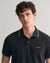 Gant Men Black Solid Polo Collar Short Sleeves T-Shirt