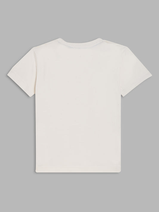 Gant Kids Cream Logo Oversized Fit T-Shirt