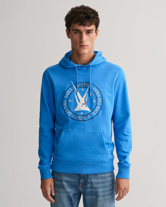 Gant Men Blue Hooded Solid Sweatshirt