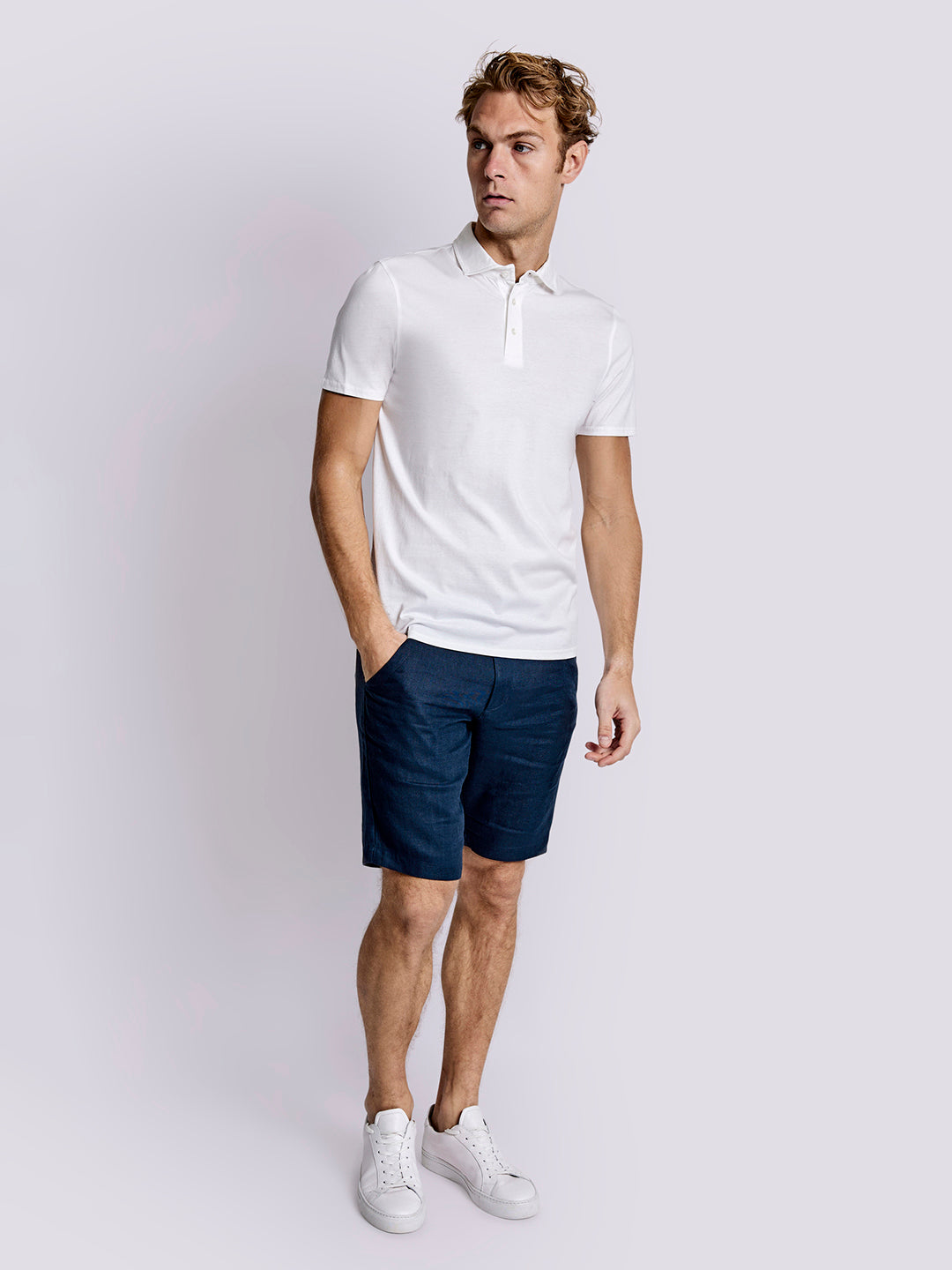 Bruun & Stengade Men White Solid Polo TShirt