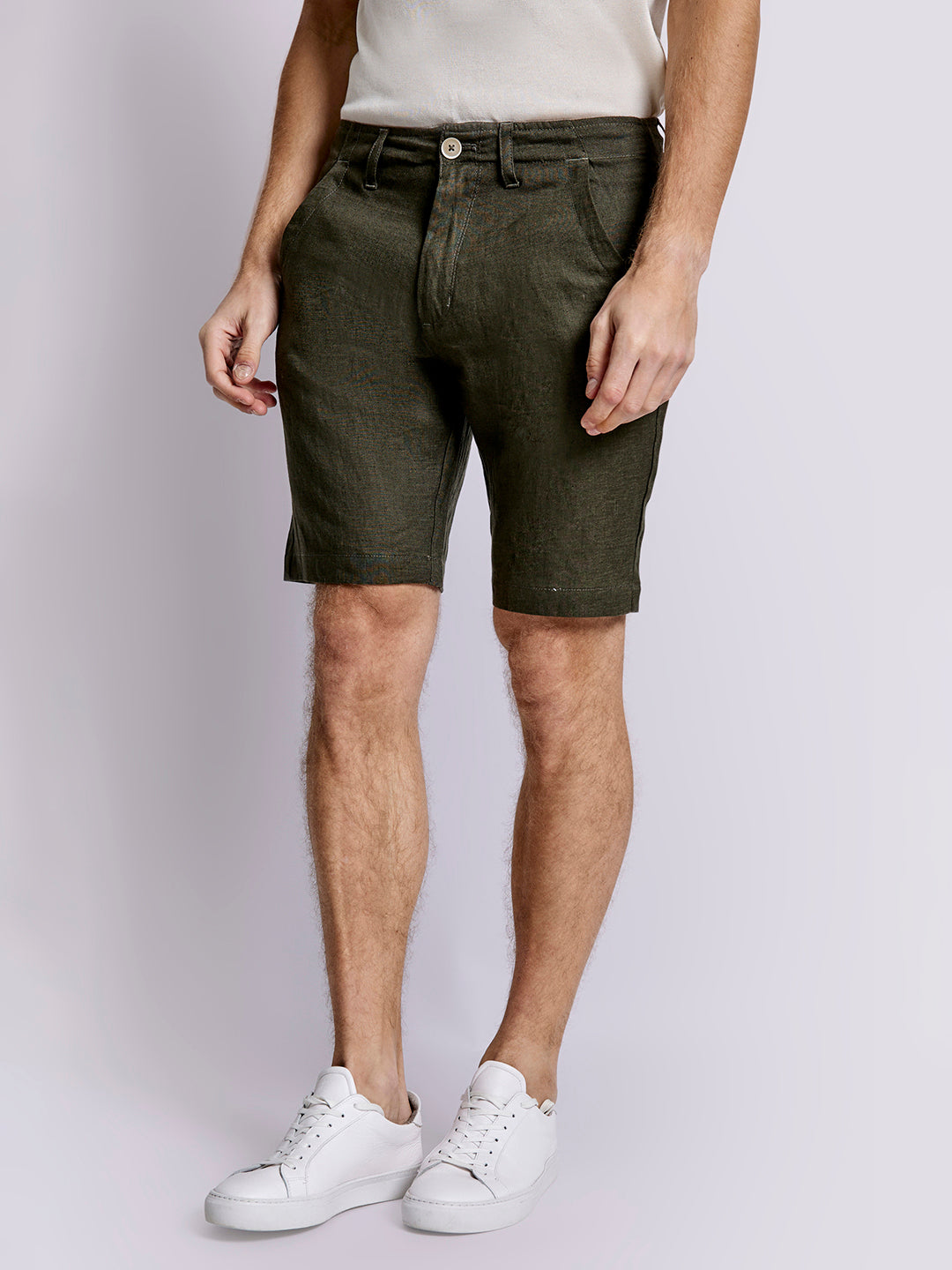 Bruun & Stengade Men Army Solid Regular Fit Shorts