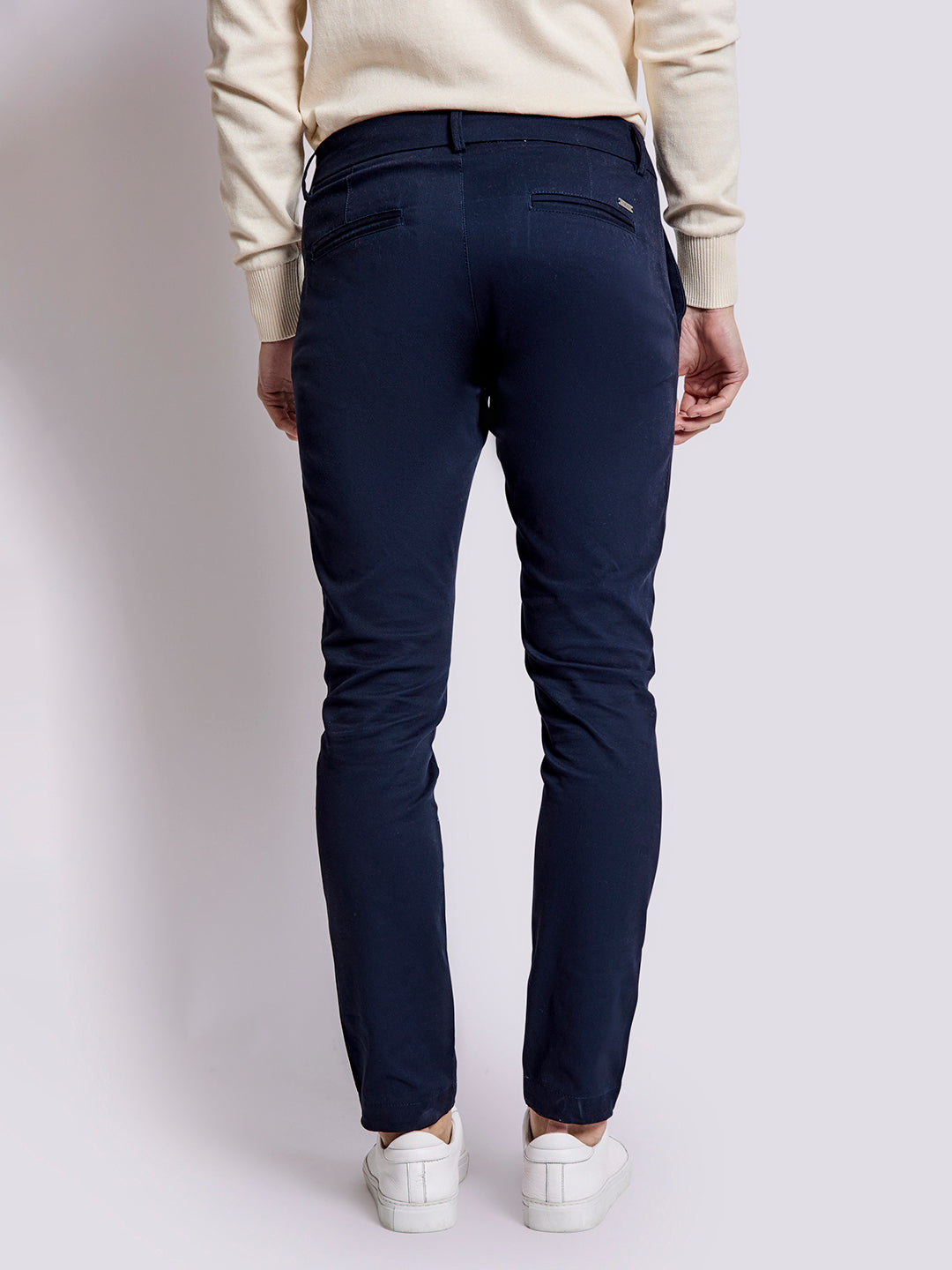 Peter England Casuals Blue Skinny Fit Trousers