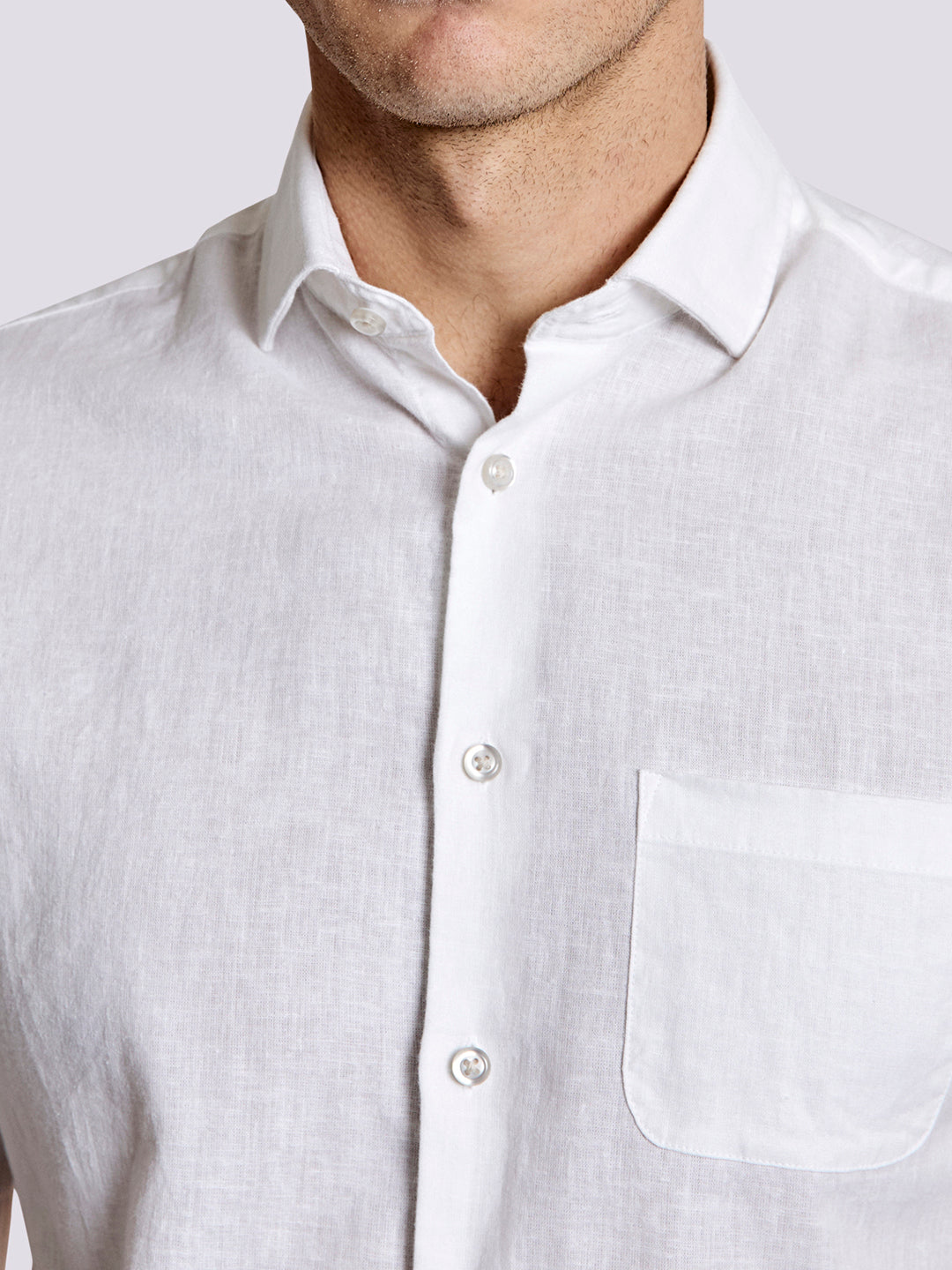 Bruun & Stengade Men White Solid Collar Shirt