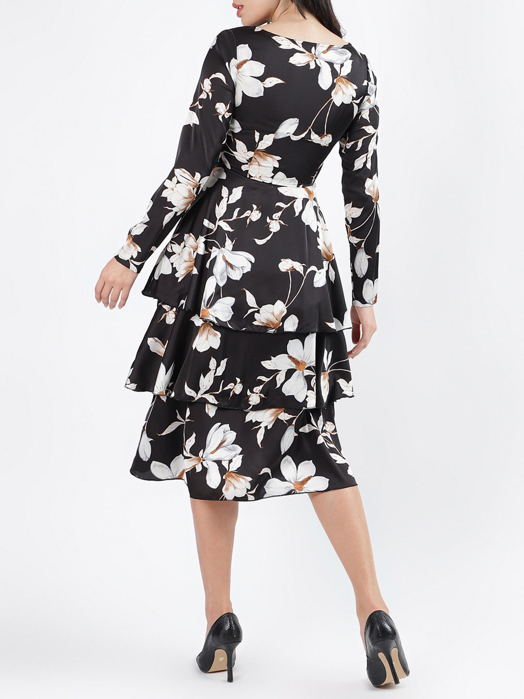 Centre Stage Women Printed Round Neck Full Sleeves Dress