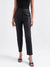 Centre Stage Women Black Solid Straight Fit Trouser