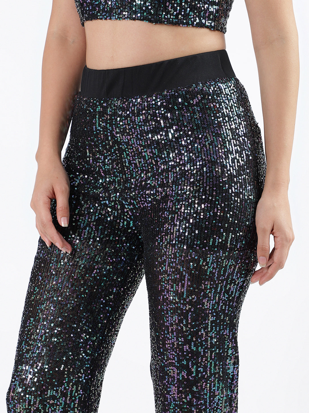 Centre Stage Women Multi Embellished Flared Trouser