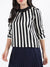 Centre Stage Women Striped Peter Pan Collar Full Sleeves Top