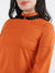 Centre Stage Women Solid High Neck Full Sleeves Top