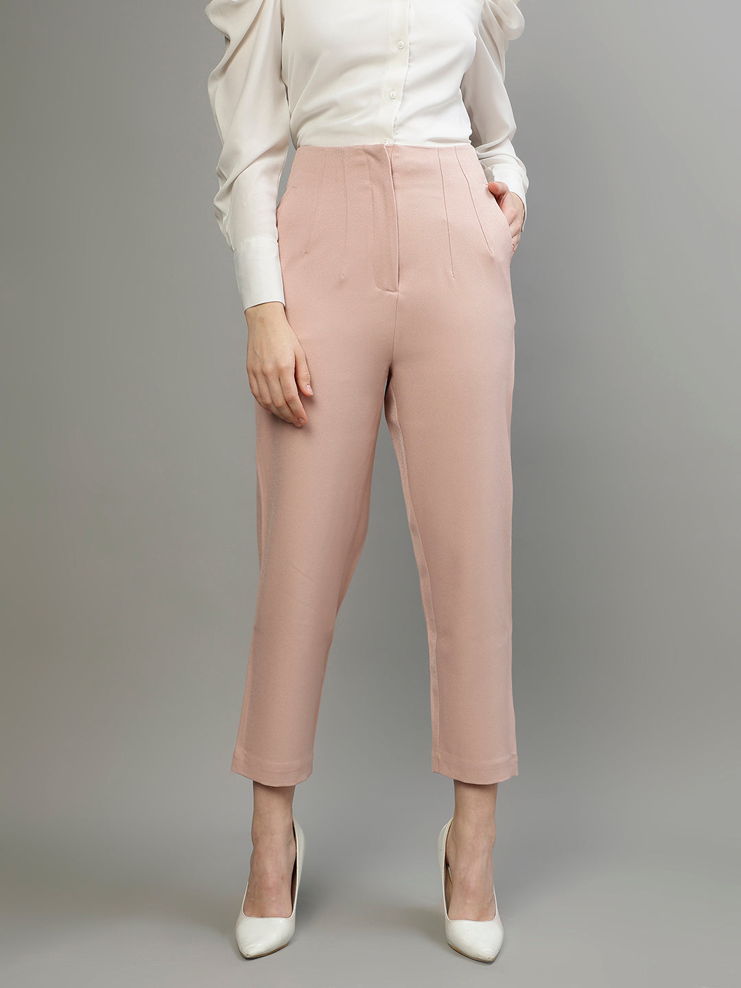 Centre Stage Women Solid Slim Fit Trouser